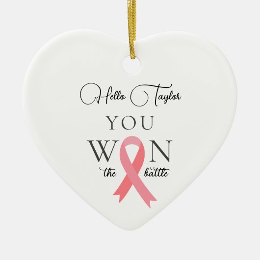 Sie haben den Schlachtkrebs gewonnen Keramik Ornament (Vorne)