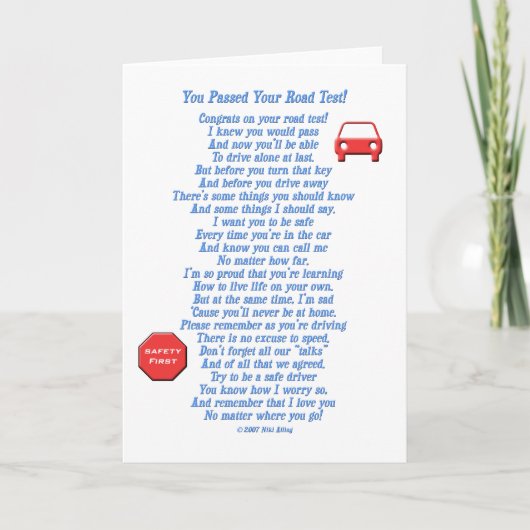 Sie haben den Straßentest bestanden - neuer Treibe Karte (Vorderseite)