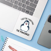 Sie haben die Pinguine gezaubert!! Aufkleber (Laptop mit iPhone)