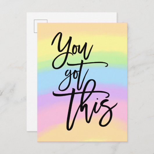 Sie haben diese Motivierend Zitat-Regenbogenfarben Postkarte (Vorne/Hinten)