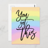 Sie haben diese Motivierend Zitat-Regenbogenfarben Postkarte (Vorne/Hinten)