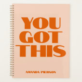 Sie haben diesen rosa roten kalligraphischen Plan  Planer (Vorderseite)