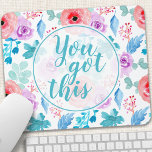 Sie haben dieses Motivierend Zitat der Aquarellblu Mousepad<br><div class="desc">Sie Got diese Aquarellblume Motivierend Zitat Maus Pad. Dieses Design zeigt schöne mädchenhafte Aquarellfarben-Blume mit dem motivierend Zitat Sie Got. Personalisieren Sie dieses benutzerdefinierte Design mit Ihrem eigenen Namen,  Text oder Zitat.</div>