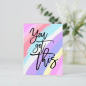 Sie haben dieses Motivierend Zitat-Regenbogenmuste Postkarte (Stehend Vorderseite)