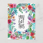Sie haben dieses Zitat Niedlich Boho Floral Got Postkarte (Vorderseite)