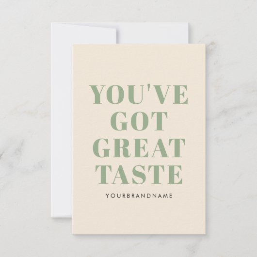 Sie haben ein gutes Geschmacksgeschäft got danke (Vorderseite)