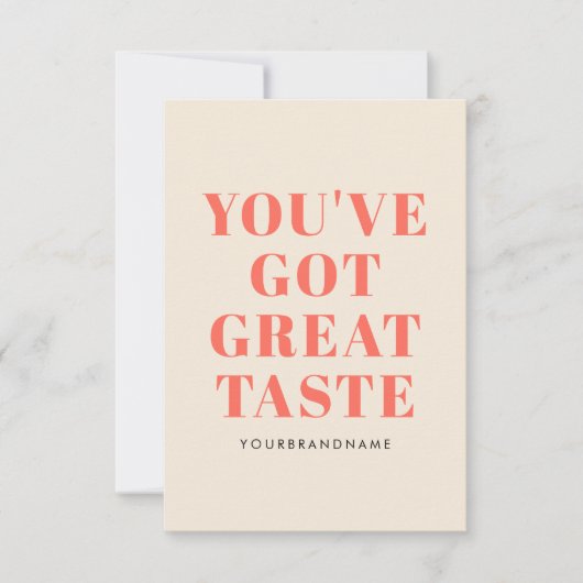 Sie haben ein gutes Geschmacksgeschäft got danke (Vorderseite)