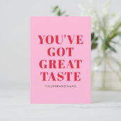 Sie haben ein gutes Geschmacksgeschäft got danke (Stehend Vorderseite)