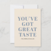 Sie haben ein gutes Geschmacksgeschäft got danke (Vorderseite)