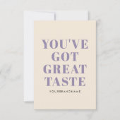 Sie haben ein gutes Geschmacksgeschäft got danke (Vorderseite)