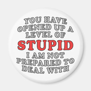 Sie haben ein Niveau von Dummköpfen eröffnet Magnet