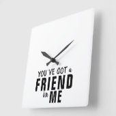 Sie haben eine Freundschaft in Me Typografy Friend Quadratische Wanduhr (Winkel)