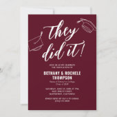 Sie haben eine gemeinsame Graduierungspartei Einladung (Vorderseite)