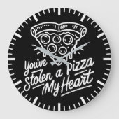Sie haben eine Pizza "Mein Herz" gestohlen - Funny Große Wanduhr (Vorderseite)