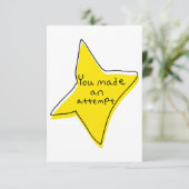Sie haben einen Versuch unternommen - gelber Star Dankeskarte (Stehend Vorderseite)