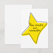 Sie haben einen Versuch unternommen - gelber Star Dankeskarte (Vorne/Hinten)