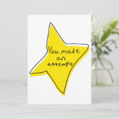 Sie haben einen Versuch unternommen - gelber Star Einladung (Stehend Vorderseite)