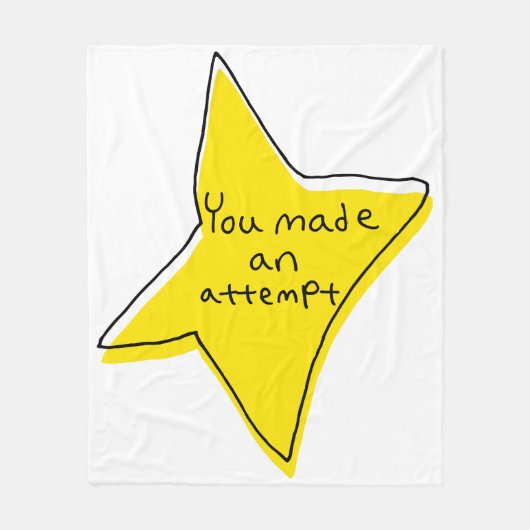 Sie haben einen Versuch unternommen - gelber Star Fleecedecke (Vorderseite)