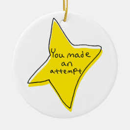 Sie haben einen Versuch unternommen - gelber Star Keramik Ornament
