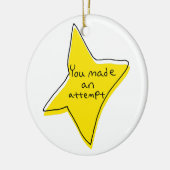 Sie haben einen Versuch unternommen - gelber Star Keramik Ornament (Links)