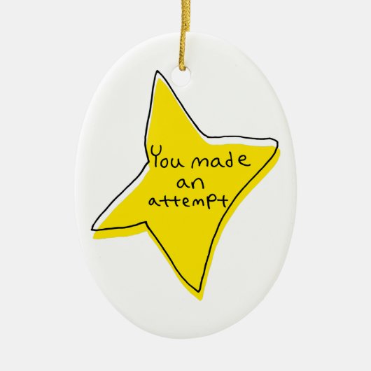 Sie haben einen Versuch unternommen - gelber Star Keramik Ornament (Vorne)
