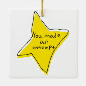 Sie haben einen Versuch unternommen - gelber Star Keramikornament (Rückseite)