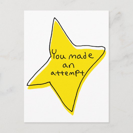 Sie haben einen Versuch unternommen - gelber Star Postkarte (Vorderseite)