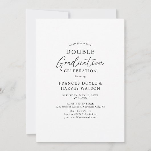 Sie haben es getan! Doppel-Graduierungspartei Einladung (Rückseite)