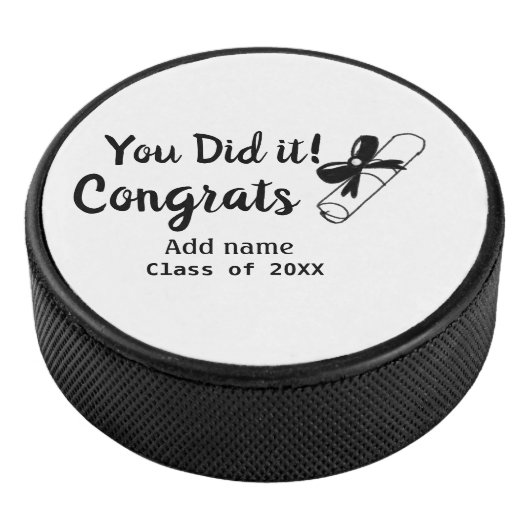 Sie haben es getan Glückwunsch Abschluss geben Stu Eishockey Puck (3/4)