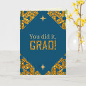 Sie haben es Glitzer Abschluss Card gemacht Karte (Gelbe Blume)