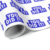 Sie haben es mit blauem Zeichen getan Geschenkpapier (Rolleneckpunkt)