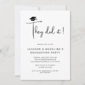 Sie haben es Skript Minimal Foto Double Abschluss Einladung (Vorderseite)