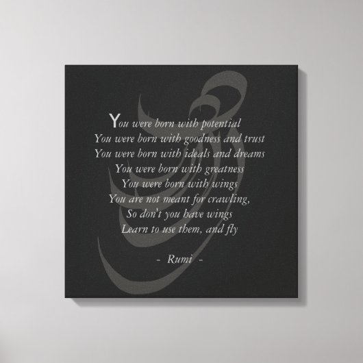 Sie haben Flügel Rumi Weisheit Leinwanddruck (Vorderseite)