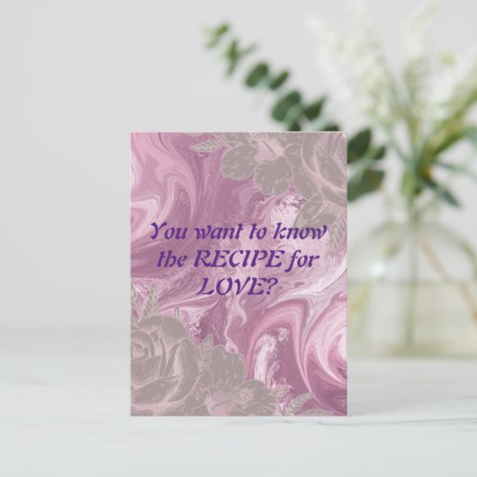 Sie haben Gewollt, die Recipe LIEBE Marmor Postkar Postkarte (Stehend Vorderseite)