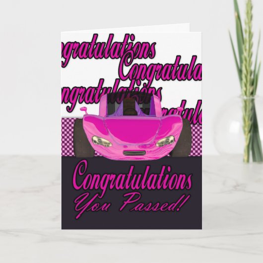Sie haben Glückwunsch bestanden Fahrprüfung Karte (Vorderseite)