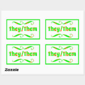 Sie haben grüne Wirbel Rechteckiger Aufkleber (Blatt)