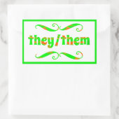 Sie haben grüne Wirbel Rechteckiger Aufkleber (Tasche)