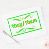 Sie haben grüne Wirbel Rechteckiger Aufkleber (Umschlag)