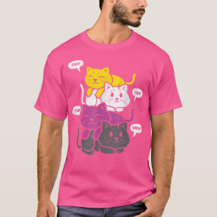 Sie haben ihre Meow Cats Pronouns Lgbtq Non Binar T-Shirt