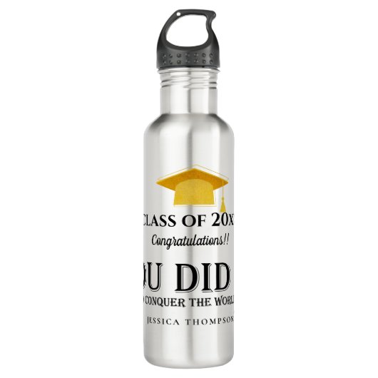 SIE HABEN IT Foto Class of 2025 Abschluss Edelstahlflasche (Vorderseite)