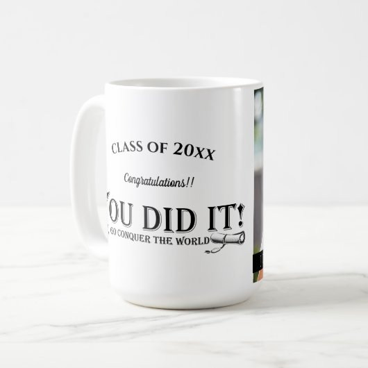 SIE HABEN IT Foto Class of 2025 Abschluss Kaffeetasse (Vorderseite Links)