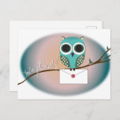 Sie haben Mails mit einer niedlichen Eule Postkart Postkarte (Vorne/Hinten)