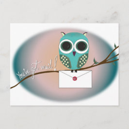 Sie haben Mails mit einer niedlichen Eule Postkart Postkarte