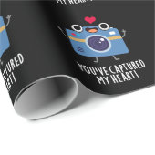 Sie haben meine Herz-Funny-Kamera Pun Dark BG Geschenkpapier (Rolleneckpunkt)
