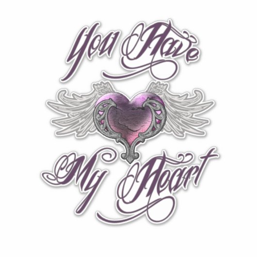 Sie haben meinen Heart Pink Vinyl-Aufkleber, kunde Aufkleber (Vorderseite)