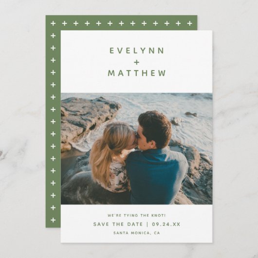 Sie haben mich | Einfache moderne Namen | Salbei Save The Date