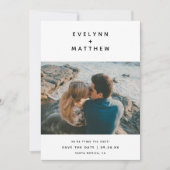 Sie haben mich | Einfache moderne Namen | Schwarz Save The Date (Vorderseite)