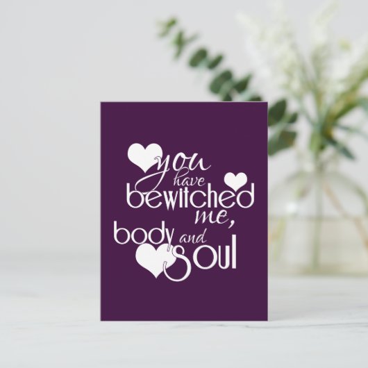 Sie haben mich, Körper und Soul bezaubert Postkarte (Stehend Vorderseite)