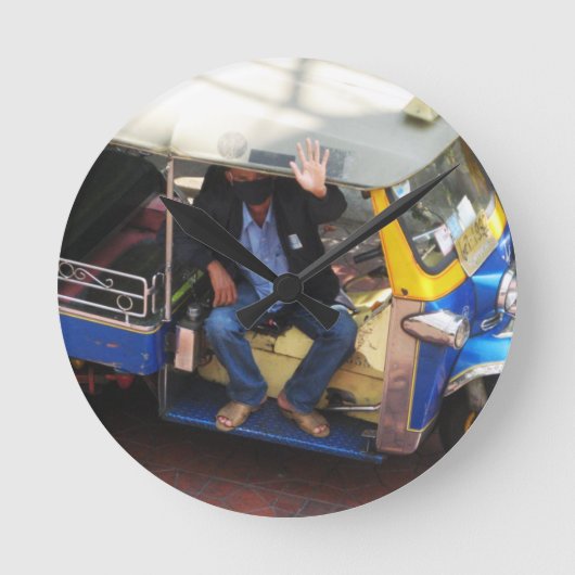 Sie haben TAXI TUK-TUK gewollt? Runde Wanduhr (Vorderseite)