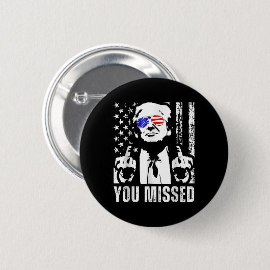 Sie haben Trump 2024 US American Flag Funny (Fron. Button (Vorne & Hinten)